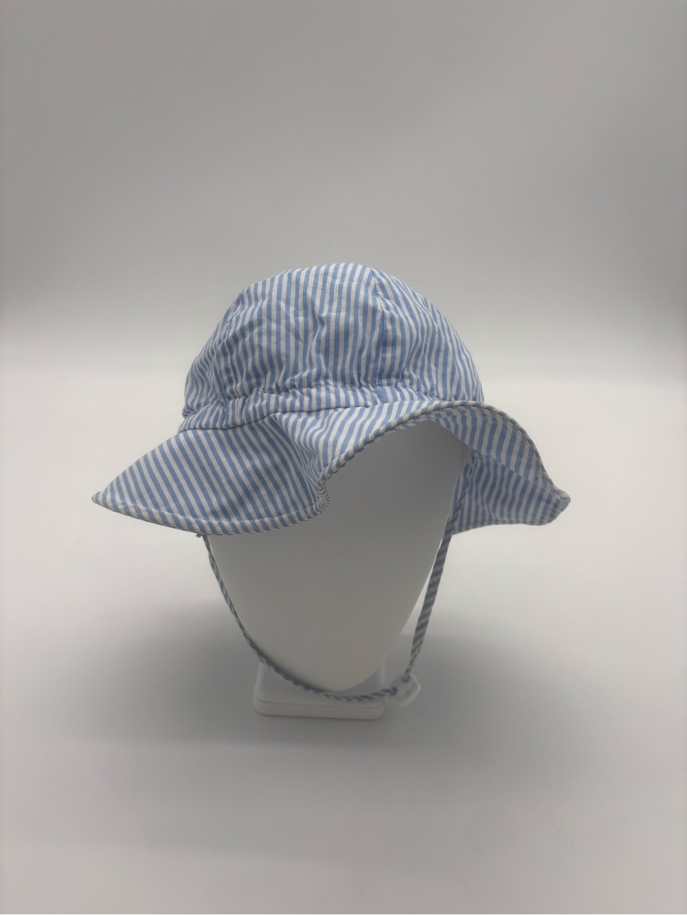 Twinklebelle Blue White Striped Grow-With-Me Sun Hat Size M